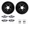 Dynamic Friction 8512-63050 - Brake Kit - Black Zinc Coated Drilled and Slotted Rotors and 5000 Brake Pads with Hardware