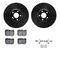 Dynamic Friction 8512-63071 - Brake Kit - Black Zinc Coated Drilled and Slotted Rotors and 5000 Brake Pads with Hardware