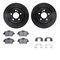 Dynamic Friction 8512-63080 - Brake Kit - Black Zinc Coated Drilled and Slotted Rotors and 5000 Brake Pads with Hardware