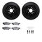 Dynamic Friction 8512-63148 - Brake Kit - Black Zinc Coated Drilled and Slotted Rotors and 5000 Brake Pads with Hardware
