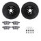 Dynamic Friction 8512-63505 - Brake Kit - Black Zinc Coated Drilled and Slotted Rotors and 5000 Brake Pads with Hardware