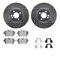 Dynamic Friction 7512-32000 - Brake Kit - Silver Zinc Coated Drilled and Slotted Rotors and 5000 Brake Pads with Hardware