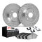 Dynamic Friction 7512-32003 - Brake Kit - Silver Zinc Coated Drilled and Slotted Rotors and 5000 Brake Pads with Hardware
