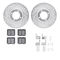 Dynamic Friction 7512-56011 - Brake Kit - Silver Zinc Coated Drilled and Slotted Rotors and 5000 Brake Pads with Hardware