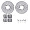 Dynamic Friction 7512-56012 - Brake Kit - Silver Zinc Coated Drilled and Slotted Rotors and 5000 Brake Pads with Hardware