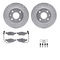 Dynamic Friction 7512-57001 - Brake Kit - Silver Zinc Coated Drilled and Slotted Rotors and 5000 Brake Pads with Hardware