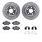 Dynamic Friction 7512-63060 - Brake Kit - Silver Zinc Coated Drilled and Slotted Rotors and 5000 Brake Pads with Hardware
