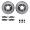 Dynamic Friction 7512-67380 - Brake Kit - Silver Zinc Coated Drilled and Slotted Rotors and 5000 Brake Pads with Hardware