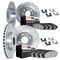 Dynamic Friction 7514-32001 - Brake Kit - Silver Zinc Coated Drilled and Slotted Rotors and 5000 Brake Pads with Hardware