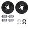 Dynamic Friction 8512-32001 - Brake Kit - Black Zinc Coated Drilled and Slotted Rotors and 5000 Brake Pads with Hardware