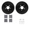 Dynamic Friction 8512-63042 - Brake Kit - Black Zinc Coated Drilled and Slotted Rotors and 5000 Brake Pads with Hardware