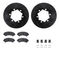 Dynamic Friction 8512-63538 - Brake Kit - Black Zinc Coated Drilled and Slotted Rotors and 5000 Brake Pads with Hardware