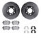 Dynamic Friction 7512-32010 - Brake Kit - Silver Zinc Coated Drilled and Slotted Rotors and 5000 Brake Pads with Hardware