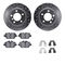 Dynamic Friction 7512-32014 - Brake Kit - Silver Zinc Coated Drilled and Slotted Rotors and 5000 Brake Pads with Hardware