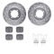 Dynamic Friction 7512-67004 - Brake Kit - Silver Zinc Coated Drilled and Slotted Rotors and 5000 Brake Pads with Hardware
