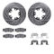 Dynamic Friction 7512-67016 - Brake Kit - Silver Zinc Coated Drilled and Slotted Rotors and 5000 Brake Pads with Hardware