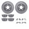 Dynamic Friction 7512-67027 - Brake Kit - Silver Zinc Coated Drilled and Slotted Rotors and 5000 Brake Pads with Hardware