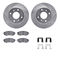 Dynamic Friction 7512-67028 - Brake Kit - Silver Zinc Coated Drilled and Slotted Rotors and 5000 Brake Pads with Hardware