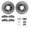 Dynamic Friction 7512-67040 - Brake Kit - Silver Zinc Coated Drilled and Slotted Rotors and 5000 Brake Pads with Hardware