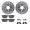 Dynamic Friction 7512-67048 - Brake Kit - Silver Zinc Coated Drilled and Slotted Rotors and 5000 Brake Pads with Hardware