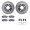 Dynamic Friction 7512-67051 - Brake Kit - Silver Zinc Coated Drilled and Slotted Rotors and 5000 Brake Pads with Hardware