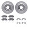 Dynamic Friction 7512-67073 - Brake Kit - Silver Zinc Coated Drilled and Slotted Rotors and 5000 Brake Pads with Hardware