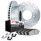 Dynamic Friction 7512-67088 - Brake Kit - Silver Zinc Coated Drilled and Slotted Rotors and 5000 Brake Pads with Hardware