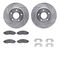 Dynamic Friction 7512-67109 - Brake Kit - Silver Zinc Coated Drilled and Slotted Rotors and 5000 Brake Pads with Hardware