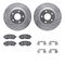 Dynamic Friction 7512-67114 - Brake Kit - Silver Zinc Coated Drilled and Slotted Rotors and 5000 Brake Pads with Hardware