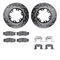 Dynamic Friction 7512-67275 - Brake Kit - Silver Zinc Coated Drilled and Slotted Rotors and 5000 Brake Pads with Hardware
