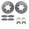 Dynamic Friction 7512-67284 - Brake Kit - Silver Zinc Coated Drilled and Slotted Rotors and 5000 Brake Pads with Hardware