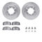Dynamic Friction 7512-72015 - Brake Kit - Silver Zinc Coated Drilled and Slotted Rotors and 5000 Brake Pads with Hardware