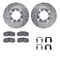 Dynamic Friction 7512-72030 - Brake Kit - Silver Zinc Coated Drilled and Slotted Rotors and 5000 Brake Pads with Hardware