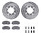 Dynamic Friction 7512-72031 - Brake Kit - Silver Zinc Coated Drilled and Slotted Rotors and 5000 Brake Pads with Hardware