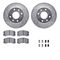 Dynamic Friction 7512-72038 - Brake Kit - Silver Zinc Coated Drilled and Slotted Rotors and 5000 Brake Pads with Hardware