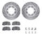 Dynamic Friction 7512-72059 - Brake Kit - Silver Zinc Coated Drilled and Slotted Rotors and 5000 Brake Pads with Hardware
