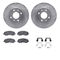 Dynamic Friction 7512-72063 - Brake Kit - Silver Zinc Coated Drilled and Slotted Rotors and 5000 Brake Pads with Hardware