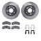 Dynamic Friction 7512-72069 - Brake Kit - Silver Zinc Coated Drilled and Slotted Rotors and 5000 Brake Pads with Hardware