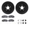 Dynamic Friction 8512-39015 - Brake Kit - Black Zinc Coated Drilled and Slotted Rotors and 5000 Brake Pads with Hardware