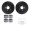 Dynamic Friction 8512-67000 - Brake Kit - Black Zinc Coated Drilled and Slotted Rotors and 5000 Brake Pads with Hardware