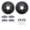 Dynamic Friction 8512-67054 - Brake Kit - Black Zinc Coated Drilled and Slotted Rotors and 5000 Brake Pads with Hardware