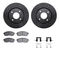 Dynamic Friction 8512-67065 - Brake Kit - Black Zinc Coated Drilled and Slotted Rotors and 5000 Brake Pads with Hardware