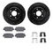 Dynamic Friction 8512-72082 - Brake Kit - Black Zinc Coated Drilled and Slotted Rotors and 5000 Brake Pads with Hardware