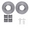 Dynamic Friction 7512-02003 - Brake Kit - Silver Zinc Coated Drilled and Slotted Rotors and 5000 Brake Pads with Hardware