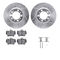 Dynamic Friction 7512-02015 - Brake Kit - Silver Zinc Coated Drilled and Slotted Rotors and 5000 Brake Pads with Hardware