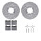 Dynamic Friction 7512-22004 - Brake Kit - Silver Zinc Coated Drilled and Slotted Rotors and 5000 Brake Pads with Hardware