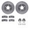 Dynamic Friction 7512-45000 - Brake Kit - Silver Zinc Coated Drilled and Slotted Rotors and 5000 Brake Pads with Hardware