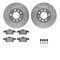 Dynamic Friction 7512-53006 - Brake Kit - Silver Zinc Coated Drilled and Slotted Rotors and 5000 Brake Pads with Hardware