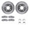 Dynamic Friction 7512-67038 - Brake Kit - Silver Zinc Coated Drilled and Slotted Rotors and 5000 Brake Pads with Hardware