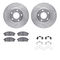 Dynamic Friction 7512-67081 - Brake Kit - Silver Zinc Coated Drilled and Slotted Rotors and 5000 Brake Pads with Hardware